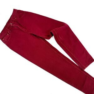 Levis 550 Relaxed High Waist Red Denim Jeans JR Size 9 Mom Tapered USA VTG ‘94